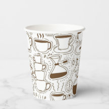 Copas de Festa de Pote de Café | Branco