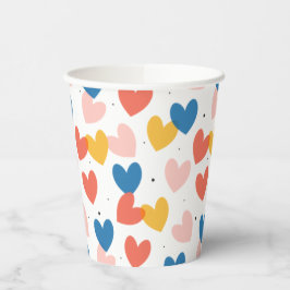 Copas de Papel de Padrão Coração Bonito