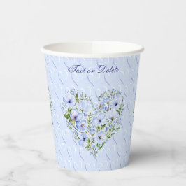 Copas de Papel Floral Azul