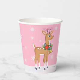 Copas de Papel Retro Rudolph, Retro, Rosa Natal