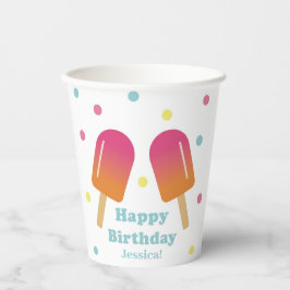 Copas de Pop de gelo pastel para crianças