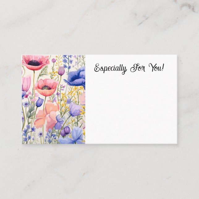 Cópias Editáveis Cartão de Mensagem de Buquê de Co (Frente)