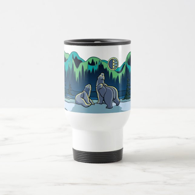 Copo ártico do urso polar da caneca de viagem do (Centro)