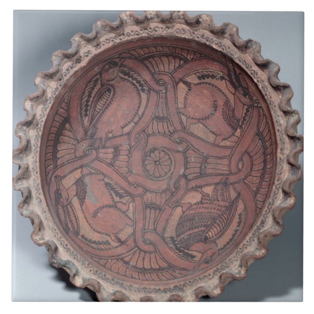 Copo cóptico, terracotta pintado com beiras dos (Frente)