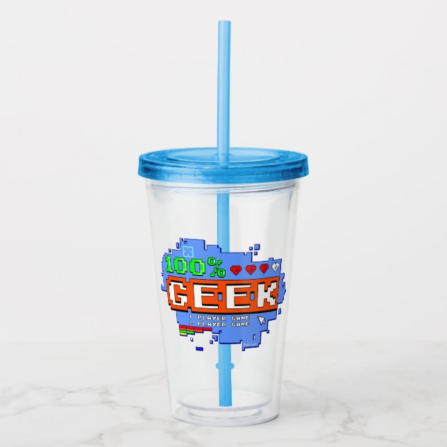 Copo De Acrílico 100% Geek (Frente)