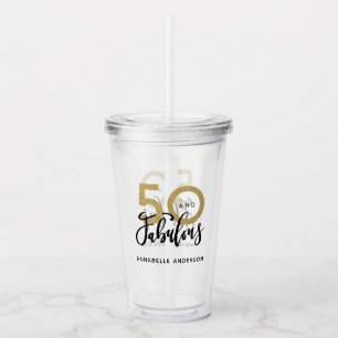 Copo De Acrílico 50 e fabuloso aniversário