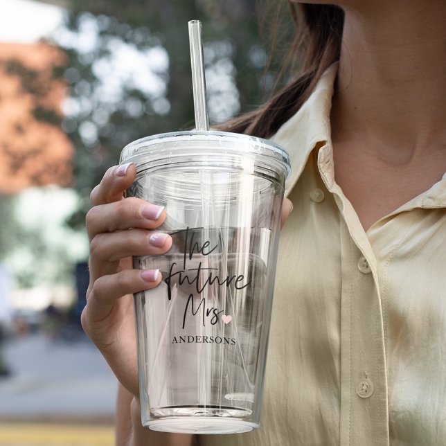 Copo De Acrílico A Futura Sra. e Seu Nome | Presente de Beleza Mode (Criador carregado)