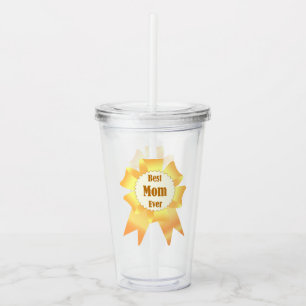 Copo De Acrílico A melhor mãe sempre ganhadora do Ouro, fita prêmio