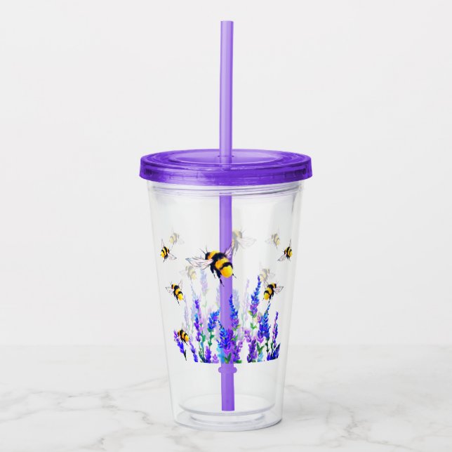 Copo De Acrílico Abelhas voadoras - Tumbler acrílico (Frente)
