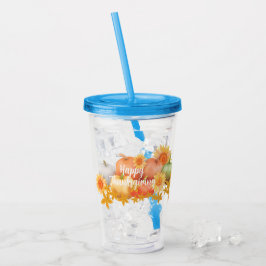 Copo De Acrílico Ação de Graças do outono