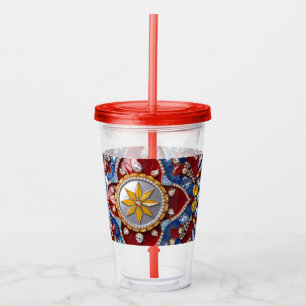 Copo De Acrílico Acrílico Tumbler com Design de cores colombianas