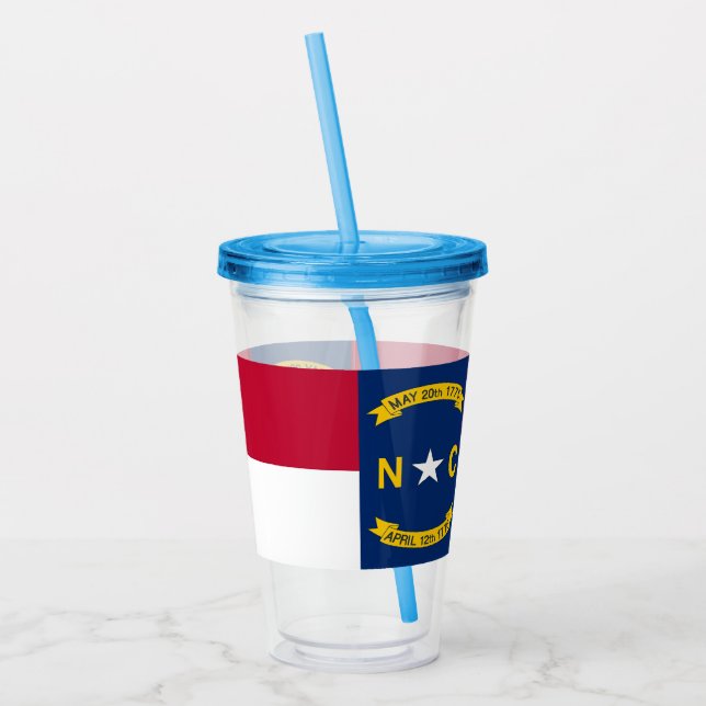Copo De Acrílico Acrylic Tumbler com bandeira da Carolina do Norte (Esquerda)
