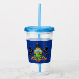 Copo De Acrílico Acrylic Tumbler com bandeira da Pensilvânia