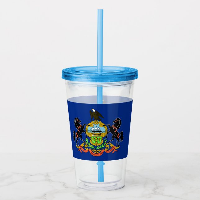Copo De Acrílico Acrylic Tumbler com bandeira da Pensilvânia (Frente)