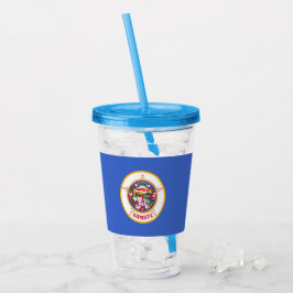 Copo De Acrílico Acrylic Tumbler com bandeira de Minnesota