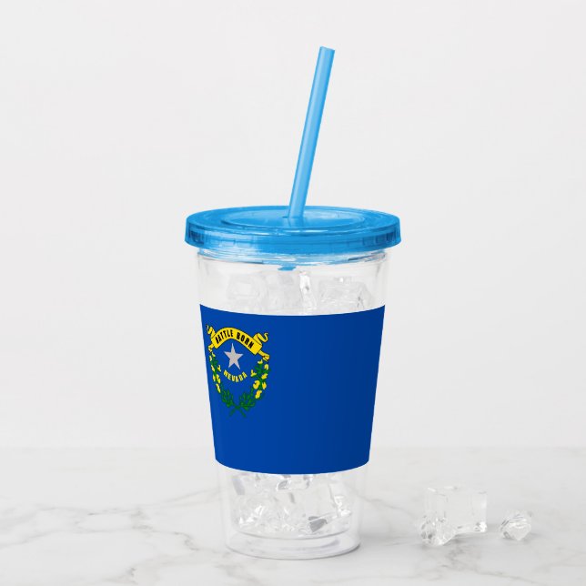 Copo De Acrílico Acrylic Tumbler com bandeira de Nevada (Gelo traseiro)