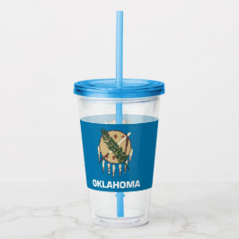 Copo De Acrílico Acrylic Tumbler com bandeira de Oklahoma