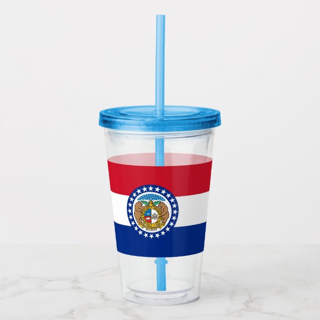 Copo De Acrílico Acrylic Tumbler com bandeira do Missouri (Frente)