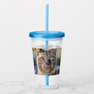 Copo De Acrílico Adicionar Personalização de Foto de Cat