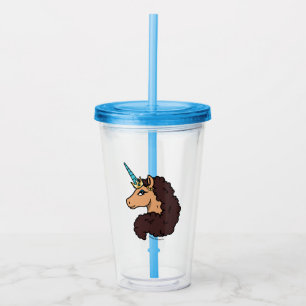 Copo De Acrílico Afro Unicorn Divino