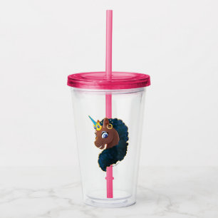 Copo De Acrílico Afro Unicorn   Magia