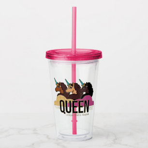 Copo De Acrílico Afro Unicorn Queen Trio Design