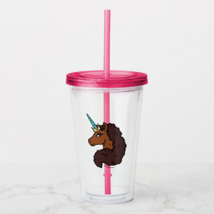 Copo De Acrílico Afro Unicorn Único
