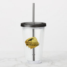 Copo De Acrílico "Alma selvagem com um toque de ouro."