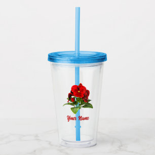 Copo De Acrílico Amante de Pensamentos Florais Personalizado