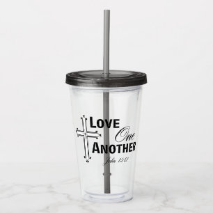 Copo De Acrílico Ame-Se Um Ao Outro Tumbler De Cruz