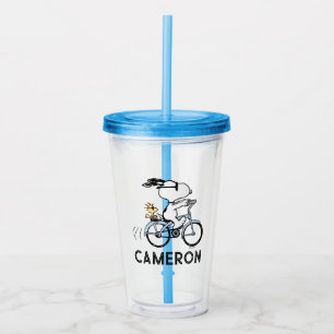 Copo De Acrílico Amendoins Bicicleta Snoopy & Woodstock