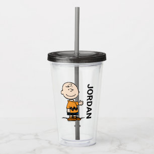 Copo De Acrílico Amendoins Charlie Brown Adicionar Seu Nome