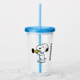 Copo De Acrílico Amendoins Jogador de Trompete Snoopy