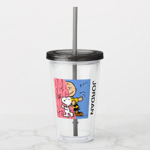 Copo De Acrílico Amendoins Snoopy & Charlie Brown Half & Half Dan