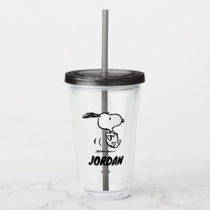 Copo De Acrílico Amendoins Snoopy Running Adicione seu nome