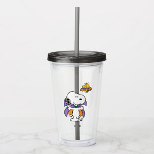 Copo De Acrílico Amendoins Snoopy Woodstock Vampiro Halloween