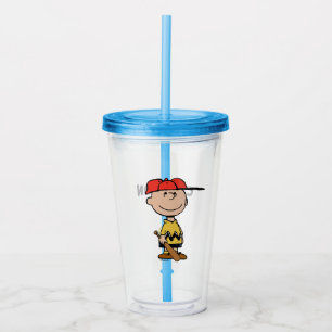 Copo De Acrílico Amendoins Sorriso Charlie Brown Baseball