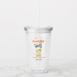 Copo De Acrílico Amor à primeira spritz laranja preto chá de noiva 