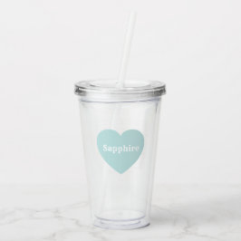 Copo De Acrílico Amor Multilíngue - Tumbler Azul de Casa Azul