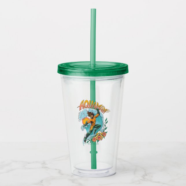 Copo De Acrílico Aquaman e Trident Ascensão Graphic (Frente)
