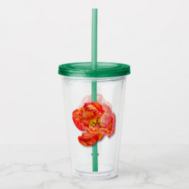 Copo De Acrílico Arte Digital Flaming Orange Parrot Tulip