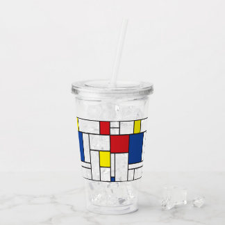Copo De Acrílico Arte Moderna De Stijl Geométrica Minimalista Mondr