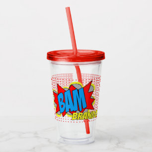 Copo De Acrílico Arte Pop Personalizada de Quadrinhos Antigos Estil
