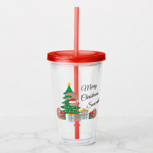 Copo De Acrílico Árvore de Natal Bonita Personalizada