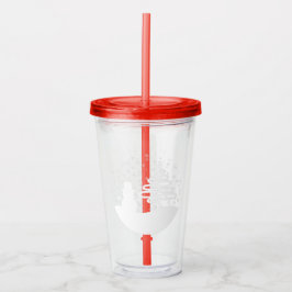 Copo De Acrílico Árvore Snowman de inverno Branco