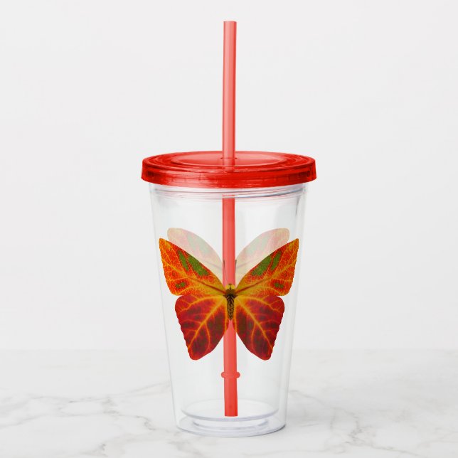 Copo De Acrílico Aspen Leaf Butterfly 2 (Frente)