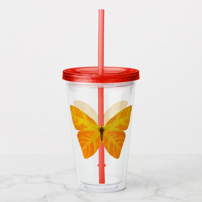 Copo De Acrílico Aspen Leaf Butterfly 3 (Frente)