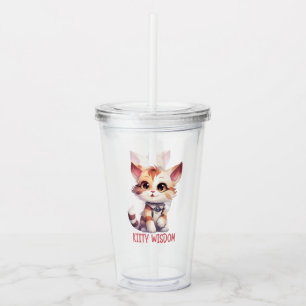 Copo De Acrílico Atitude de gato sem cuidado - Design de felino com