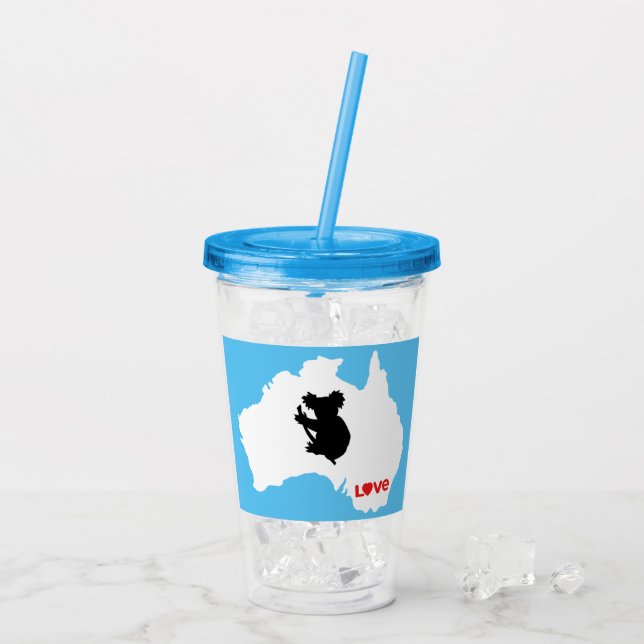 Copo De Acrílico Aussie Love Koala White (Gelo traseiro)