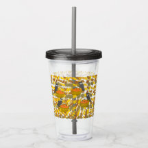 Autumn Pumpkin Pattern Reusable Acrylic Tumbler
